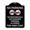 Signmission No Parking No Motorcycle No Scooter Parking Allowed Tow Away Zone Alum, 24" x 18", BW-1824-23704 A-DES-BW-1824-23704 - alternate 1